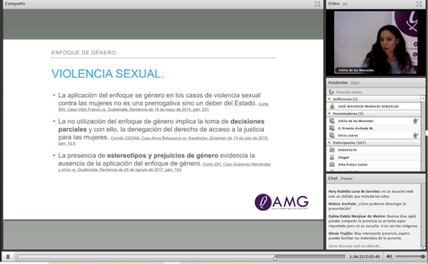 Figura 4. Aplicación del Enfoque de Género en los casos de violencia sexual Fuente. Mercedes, A. (2020) La Cultura de la Violación. Recuperado de https://cnjwebinar.adobeconnect.com/p8kljolwtecg/