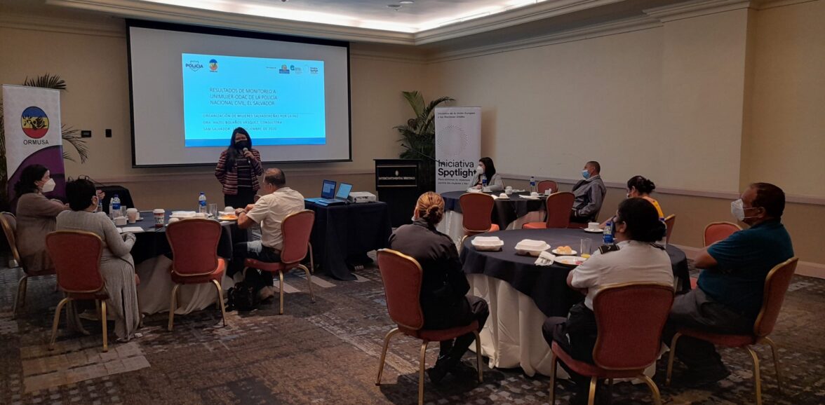 ORMUSA presentó resultados de monitoreo UNIMUJER-ODAC a personal de la PNC