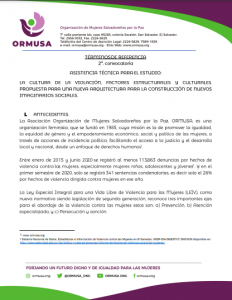 Lee más sobre el artículo TDR ESTUDIO CULTURA DE LA VIOLACION 2a. Convocatoria