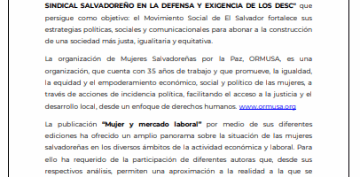 TDR investigación Mujer y mercado laboral 2021