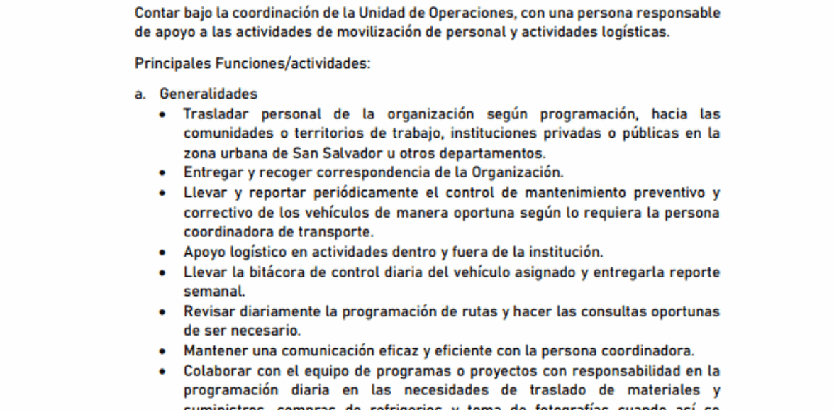 TDR – MOTORISTA-LOGISTA