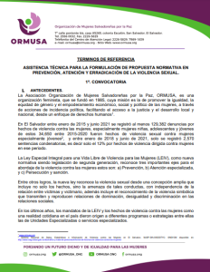 Lee más sobre el artículo TDR PROPUESTA NORMATIVA VS FOCAD 2022 1a convocatoria