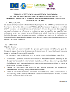 Lee más sobre el artÃculo TDR Sistematización Intercambio Mexico 2022 1a convocatoria