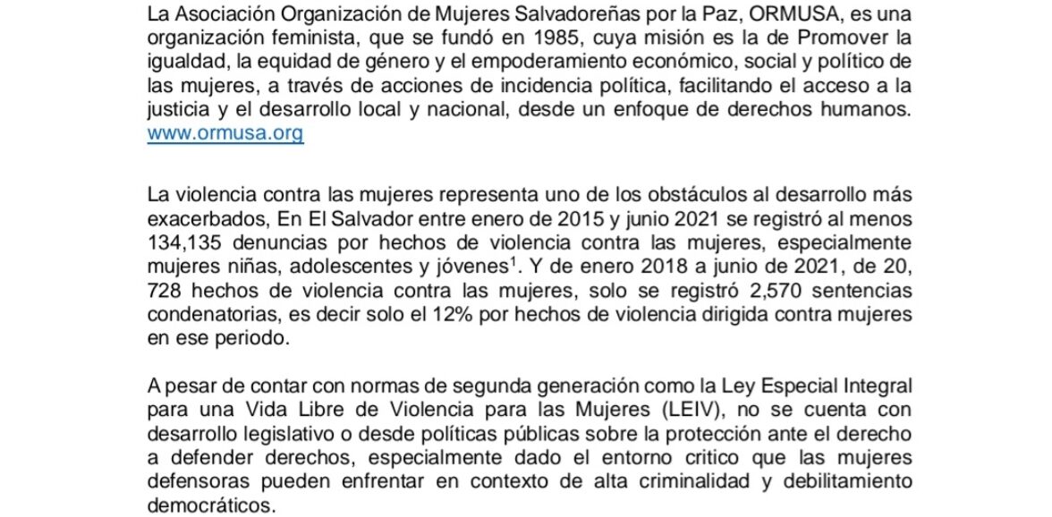 Asistencia técnica para elaboración de protocolo de seguridad, y protecciónplataformas de defensoría de derechos humanos