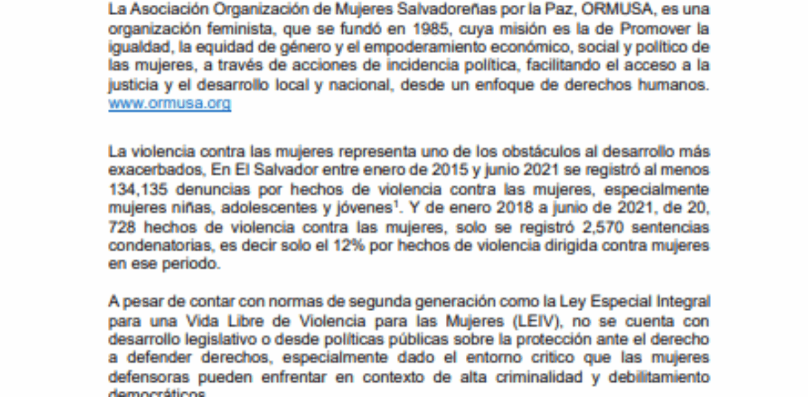 Asistencia técnica para elaboración de protocolo de seguridad, y protección plataformas de defensoría de derechos humanos