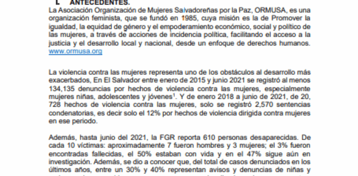 Asistencia técnica para elaboración de protocolo de seguridad y protección organizaciones de defensa de derechos humanos