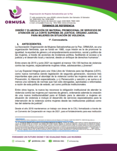 Lee más sobre el artículo Diseño y elaboración de material promocional de servicios de atención de la Corte Suprema de Justicia – Órgano judicial para mujeres en situación de violencia