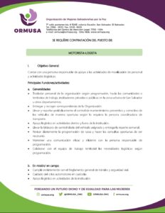 Lee más sobre el artículo Motorista Logística