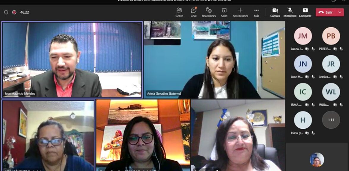 Desafíos ambientales desde la perspectiva de genero, webinario  realizado por ORMUSA y CNJ