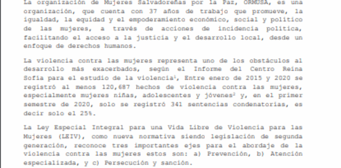Asistencia técnica para sistematización de procesos formativos con PNC involucrando en intervención a desapariciones en El Salvador