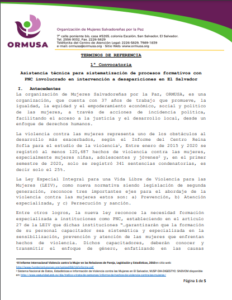 Lee más sobre el artículo Asistencia técnica para sistematización de procesos formativos con PNC involucrando en intervención a desapariciones en El Salvador