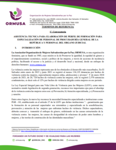 Lee más sobre el artículo Asistencia técnica para elaboración de perfil de formación para especialización de personal de procuradora general de la república y personal de órgano judicial
