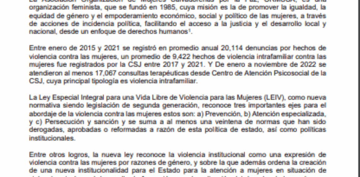 Asistencia técnica para facilitación de jornadas con profesionales de psicología de centro de atención psico social (CAPS) de corte suprema de justicia de El Salvador