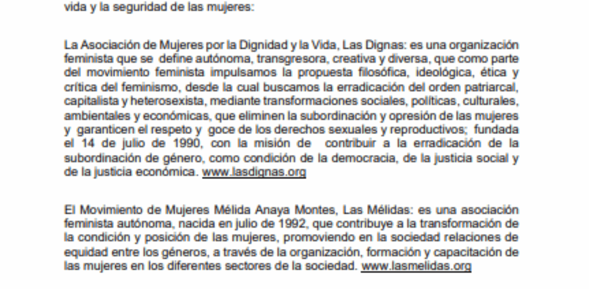 Consultoría para la elaboración de informe sobre la situación derechos humanos de las mujeres en El Salvador