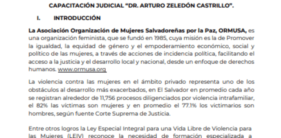 Asistencia técnica para el diseño de modulo sobre abordaje interdisciplinario del conflicto familiar para escuela de capacitación judicial