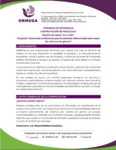 Lee más sobre el artículo Contratación de Psicóloga