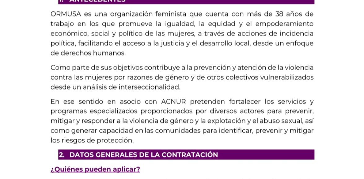 Contratación de trabajadora social
