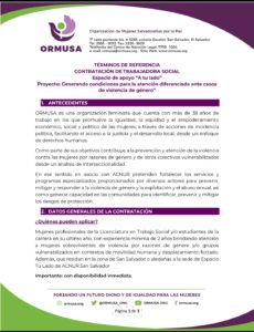 Lee más sobre el artículo Contratación de trabajadora social