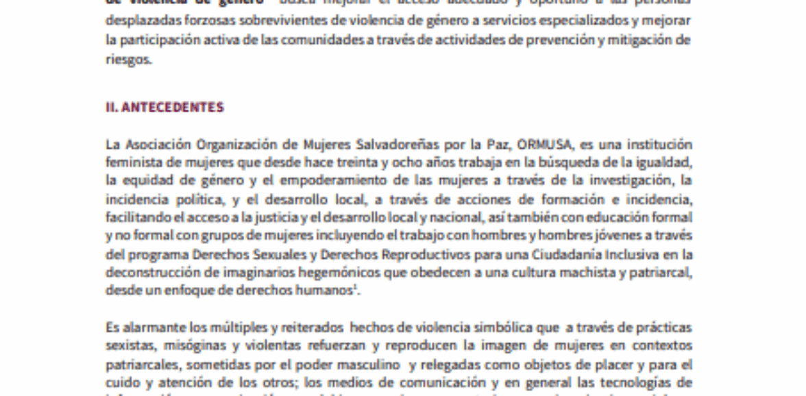 Facilitación de Jornadas comunitarias de Masculinidades.