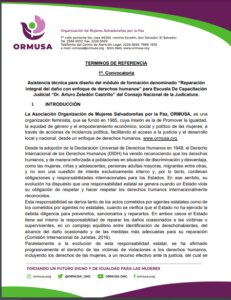 Lee más sobre el artículo Asistencia técnica para diseño del módulo de formación denominado “Reparaciónintegral del daño con enfoque de derechos humanos” para Escuela De CapacitaciónJudicial “Dr. Arturo Zeledón Castrillo” del Consejo Nacional de la Judicatura.