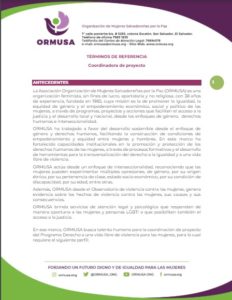 Lee más sobre el artículo Coordinadora de proyecto