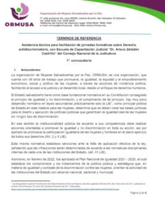 Lee más sobre el artículo Asistencia técnica para facilitación de jornadas formativas sobre Derecho antidiscriminatorio, con Escuela de Capacitación Judicial “Dr. Arturo Zeledón Castrillo” del Consejo Nacional de la Judicatura1ª. convocatoria