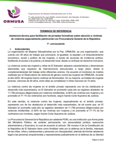 Lee más sobre el artículo Asistencia técnica para facilitación de jornadas formativas sobre atención a victimas de violencia especialmente patrimonial con Procuraduría General de la República