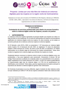 Lee mĆ”s sobre el artĆculo Contratación de servicios profesionales para diseƱo de proceso formativo sobre la violencia digital contra las mujeres y acceso a la justicia